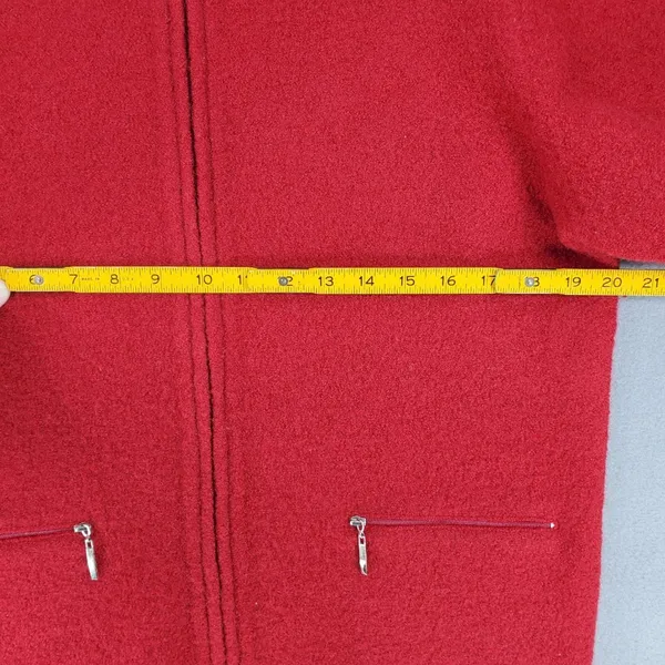 Alexandra Bartlett Cardigan Sweater Womens Size L Wool Fuzzy Red Zip‎ Up Jacket - Image 4