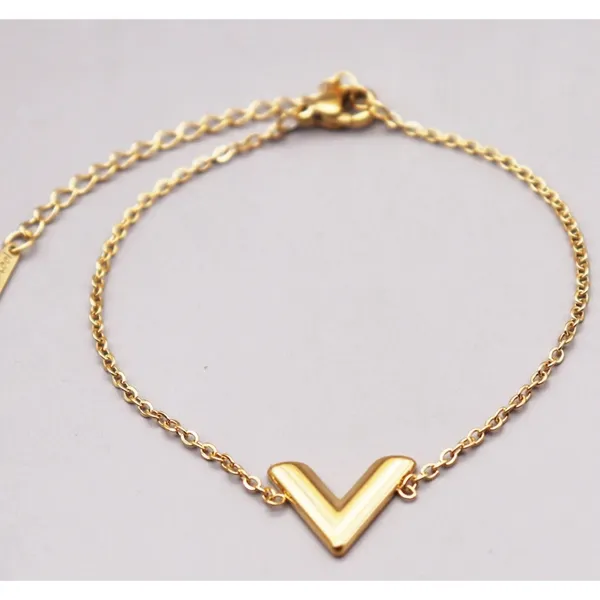 Dainty Yellow Gold Filled V-Shape‎ Bracelet, 7-9” - Image 6
