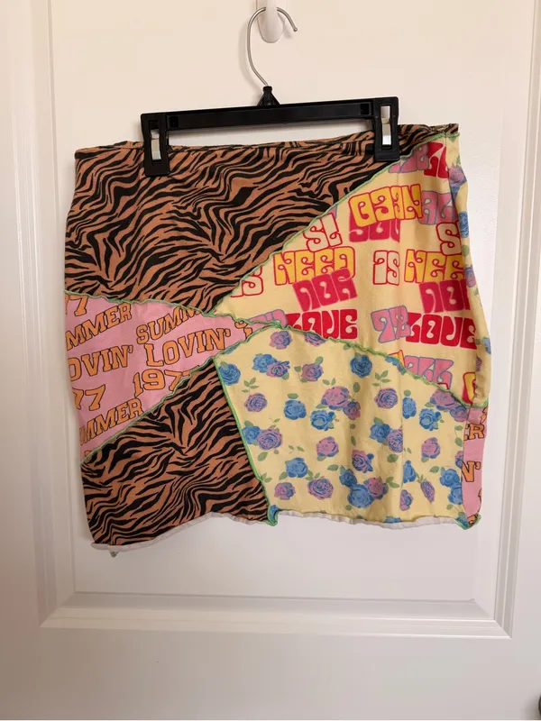 Princess Polly Patchwork Skirt Size 10 - Image 2