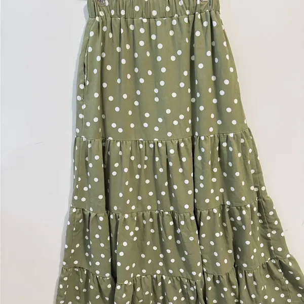 LULU'S | Green Tiered Maxi Skirt for Casual Resort‎ Wear Size XS - Image 7