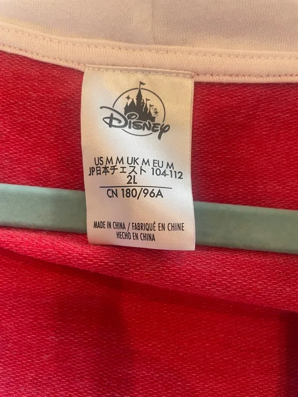 Disney Red Minnie Graphic Zip-Up Hoodie ladies medium to large fit like new - Image 6