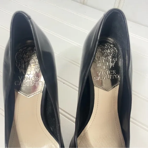 Vince Camuto Kain Black Leather Pointed Toe Stiletto Pumps Size 5M - Image 4