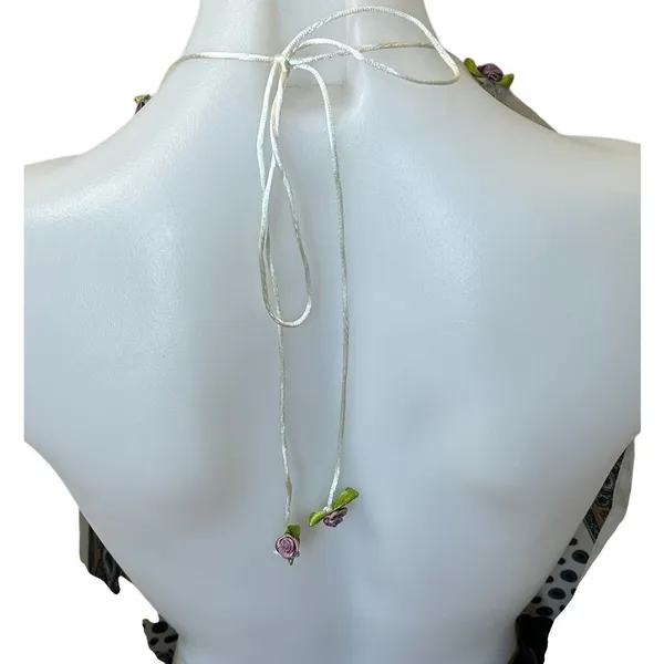 Preppy Teddy Bear Scarf Halter Top Crop One Size Festival Convertible Unique - Image 7