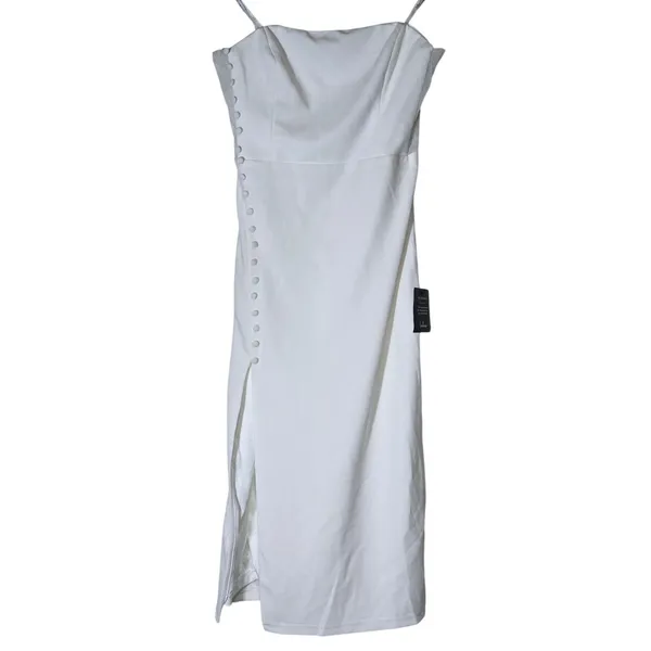 Lulus Loving the Feeling White Strapless Bodycon Midi Dress IDK7460 Size M NEW - Image 3