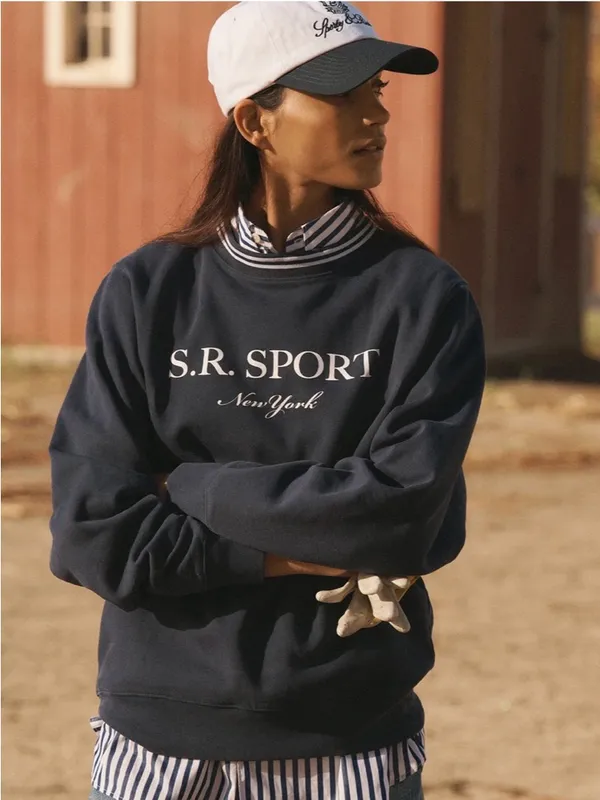 Sporty & Rich SR Sport crew navy white XL Terry - Image 2