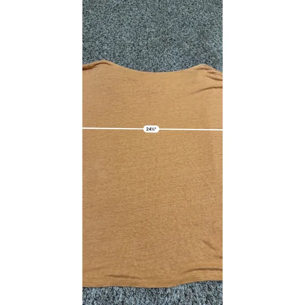 Eileen Fisher Womens Medium Orange Beaded Cowl Neck 100% Linen Boxy Top Blouse - Image 6