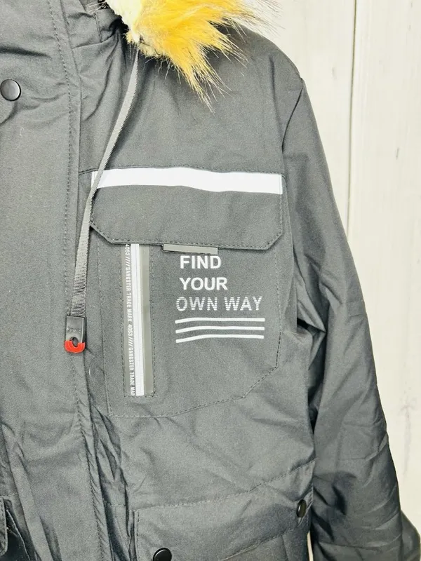Leduntino Windbreaker Jacket Sz S Fur Hoodie Full Zip Black Sherpa Lined - Image 3
