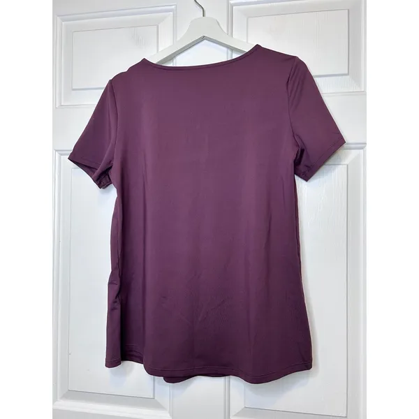 Halara Pleated Square Neck Top M Plum - Image 3