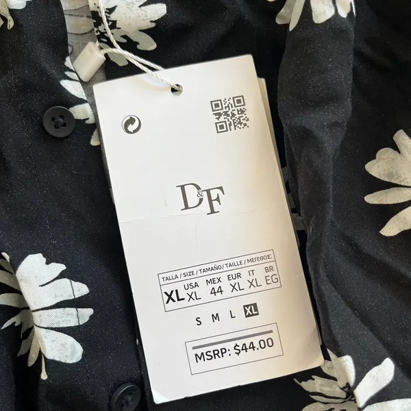 Denim And Flower Button Down Shirt - Image 3