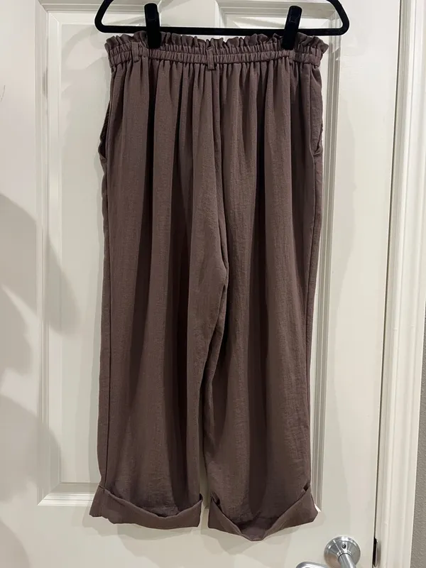 Halara Wide‑Leg Lightweight Pants – Brown – Size M - Image 4