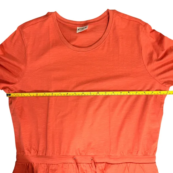 Pact Organic Cotton Drawstring Waist T-Shirt Dress 3/4 Sleeve Pockets Size Large - Image 12