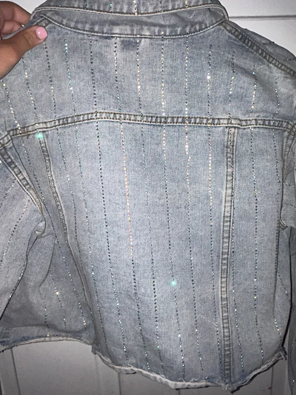 Sparkle Denim Jacket Size L - Image 2