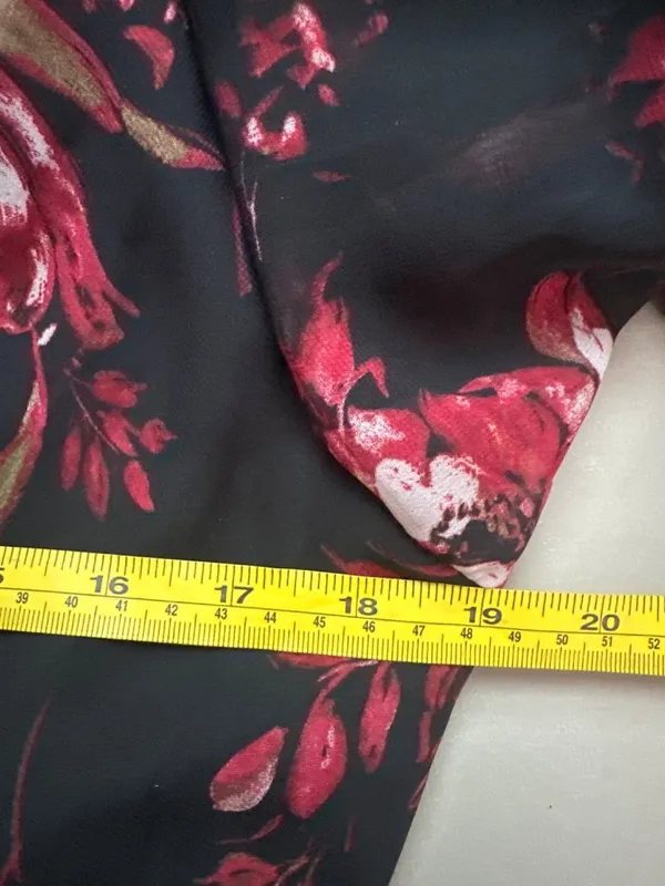 Black Red Floral Sheer Maxi Dress Size 8 Romantic Dark Fairy Valentine’s Gothic - Image 9