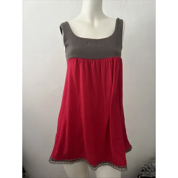 Y2k Kimchi Blue Babydoll Mini Dress M Cotton Dainty Fairy Lace Colorblock Whimsy - Image 4