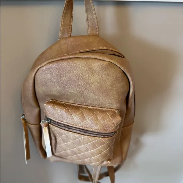 Quilted Faux Leather Mini Backpack - Image 3