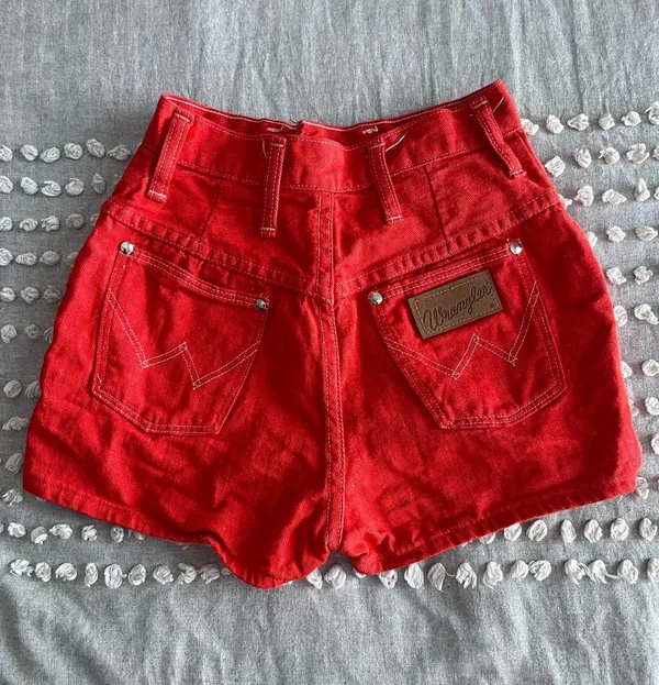 Vintage Wrangler Silverlake Red Denim Cowgirl Shorts - Image 3