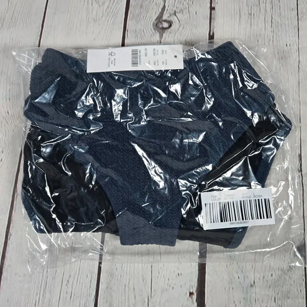 J. Crew Textured curved-waist cheeky bikini bottom in Navy L‎ NWT - Image 9