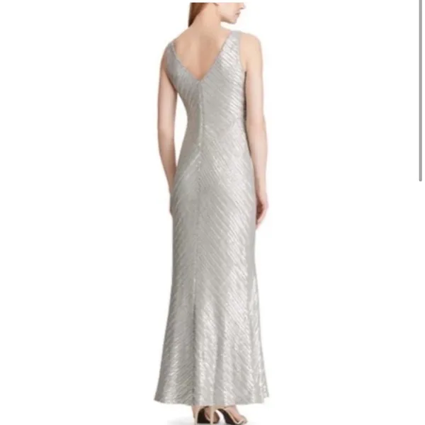 Lauren Ralph Lauren | Gray Pearl Sequin Dress - Image 5