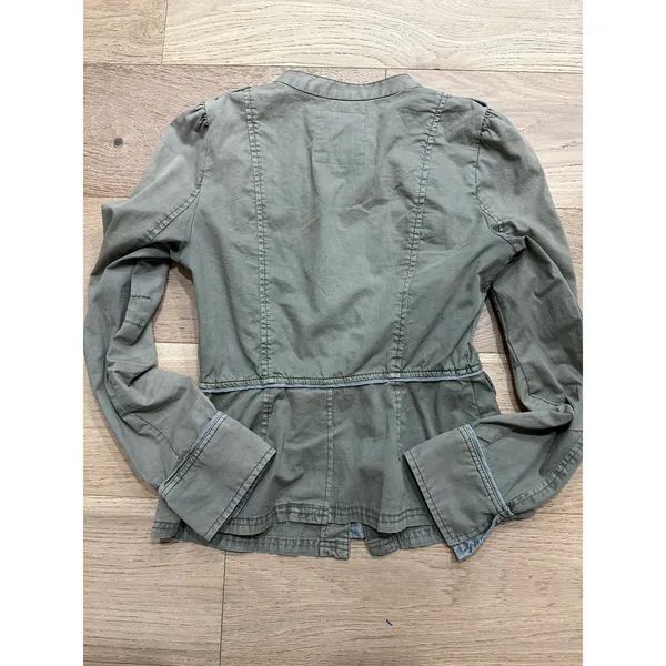 Free People 1970 Regimental Military Jacket‎ - Olive Green Utility - Size 6 - Image 6