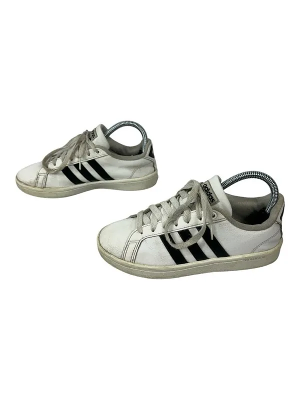 Adidas Cloudfoam Advantage Sneakers Womens Size 6.5 White Black Lace Up - Image 3