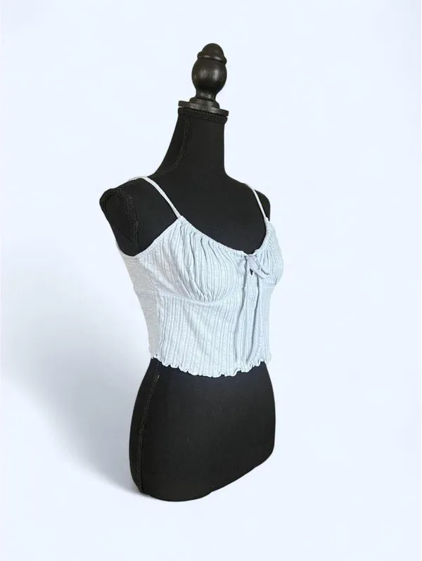 Vintage Y2K Aeropostale baby blue fairy ribbed crop tank Size: Medium 💓 - Image 3