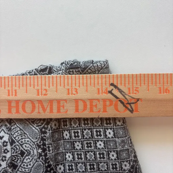Dressbarn Maxi Skirt S Gray White Black Fringe Tile‎ Print Rayon Blend - Image 5