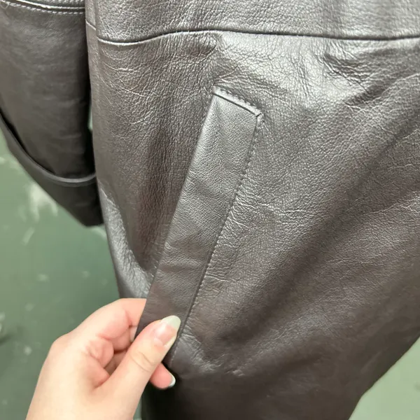 Vintage 80s NYDA Brown Leather Jacket Size XL - Image 5