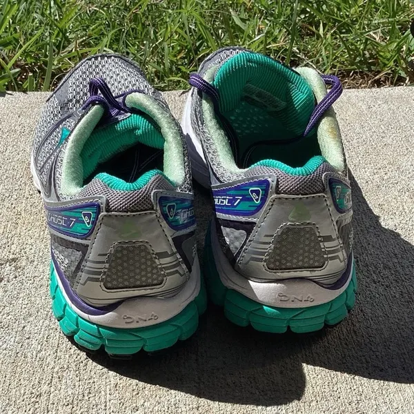 Brooks Women's Ghost 7 Athletic Shoes Gray/ Turquoise 1201611B953 - Image 4