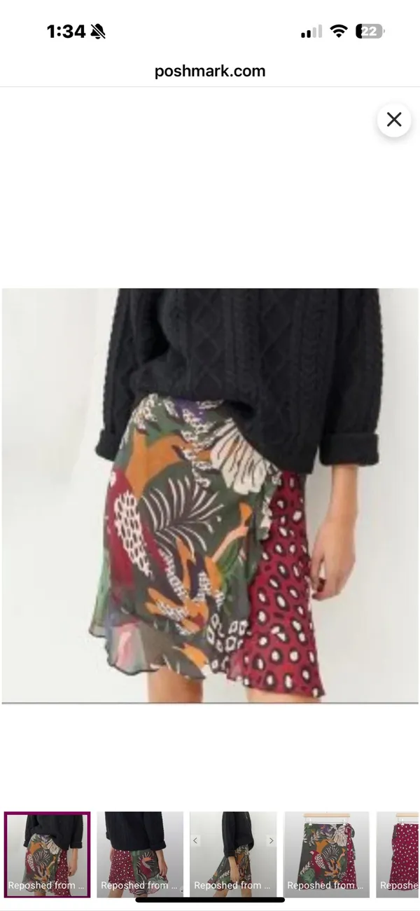 Farm Rio Mixed Prints Belen Wrap Mini Skirt, Size XS - Image 9