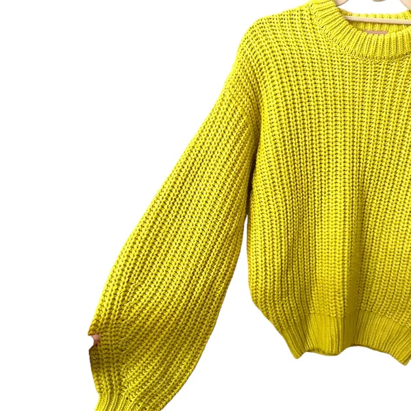 SHOW ME YOUR MUMU Bailey‎ Chunky Sweater Lime Sz Small - Image 3