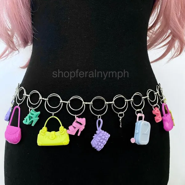 Harajuku Y2K Dopamine Dollcore Handmade Chain Belt, Fits 21-40 Inches, X7GA1408 - Image 4