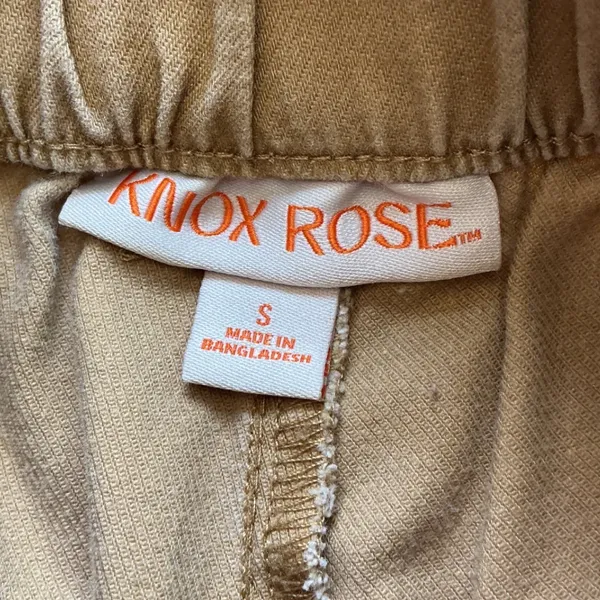Knox Rose Women Tan Khaki Utility Cargo Pants High Rise Straight Leg Size Small - Image 6
