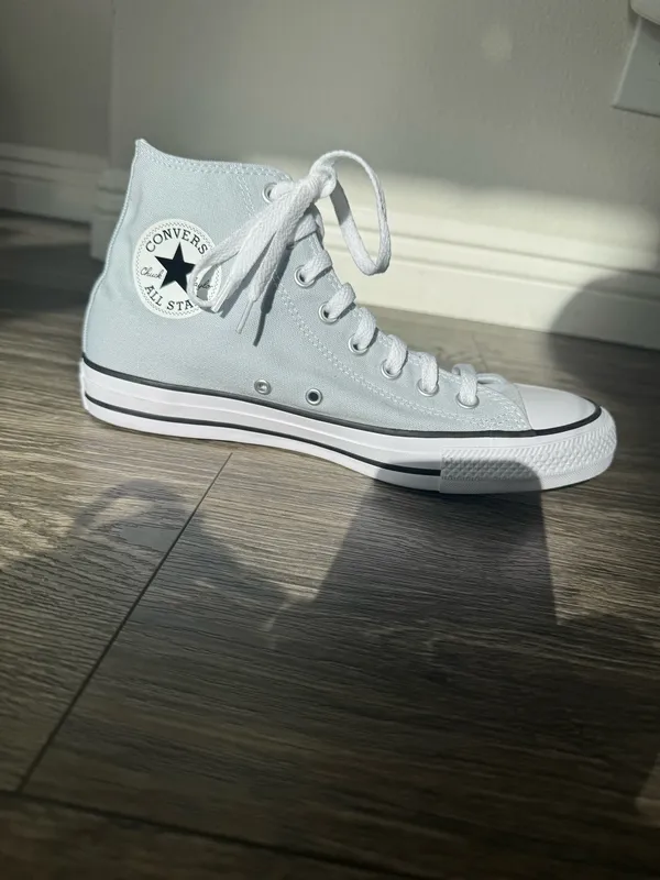 Converse Chuck Taylor All Star High Top Sneakers Women’s 9 Light Gray - Image 8