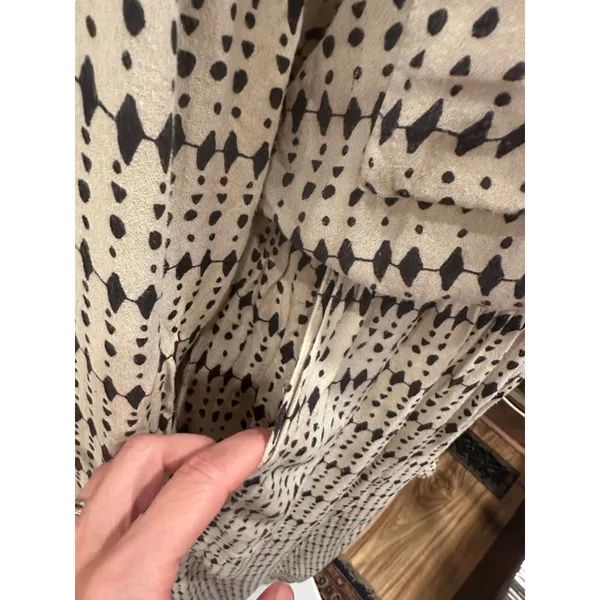 Free People Jen's Pirate Booty Geometric Jumpsuit Cream Black Large Boho - Image 3