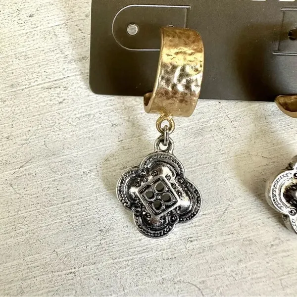 Chico’s Allison mixed charm hoop earrings - Image 2
