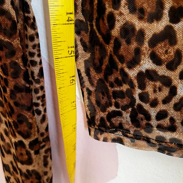Mesh‎ Leopard Print Top, Soft Grunge Indie Sleaze Mall Goth 2000s Small - Image 4
