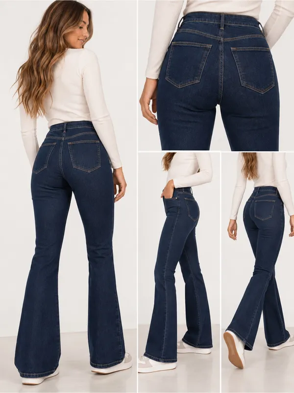 LOFT The Slim Flare Jeans Dark Wash Front Seam Size 28/6 - Image 7