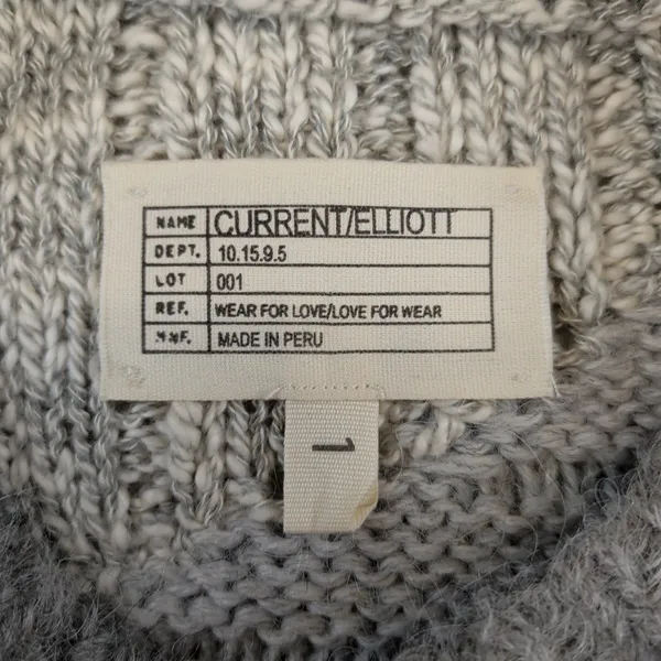 Current Elliott Gray Alpaca Wool Blend Mixed Knit Patchwork Sweater Size 1 Lurex - Image 5