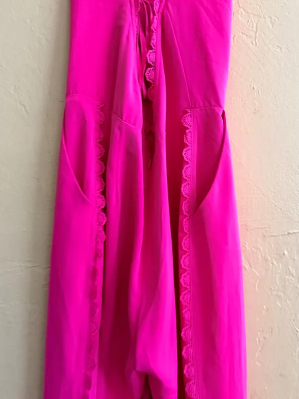 Sugarlips Hot Pink Lace-Trim Jumpsuit - Image 7
