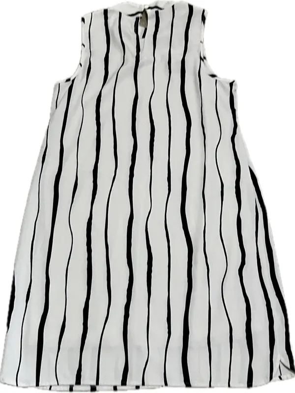 Mud Pie Women’s Sleeveless Black & White Striped Shift Dress‎ Size Small - Image 3