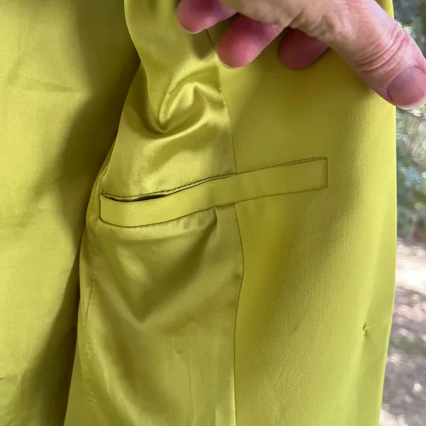 Naked Wardrobe Women's Lime Green Longline Blazer Size XS - Image 6