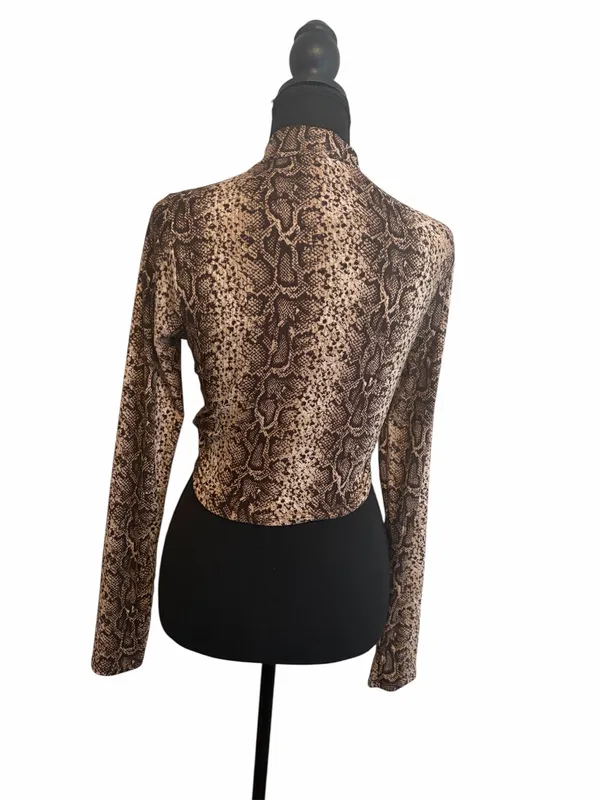Women’s Crop Top Brown Size M - Image 2