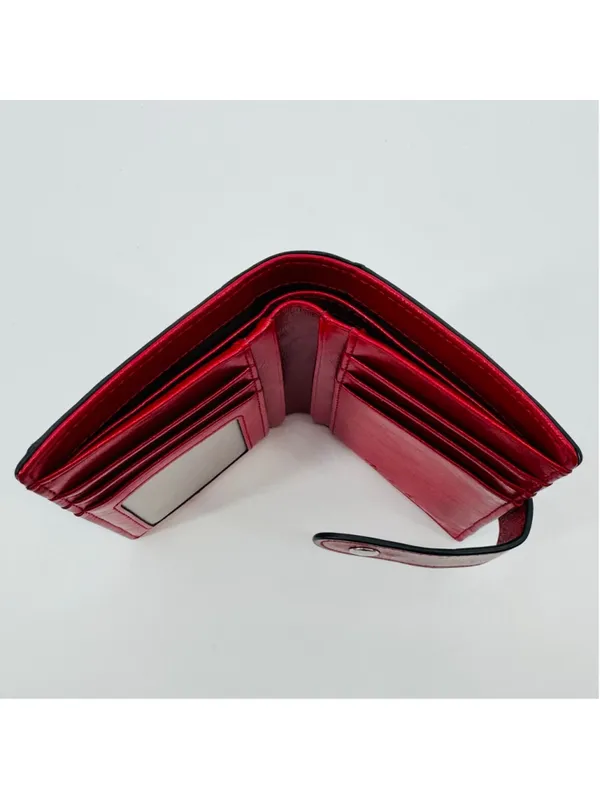Bostanten Lnna Leather Wallet Red Cowhide - Image 5