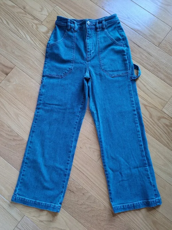 On 34th Womens 4/27 (24W x 26L) Barrel Leg High Rise Stretch Blue Denim Jeans - Image 3