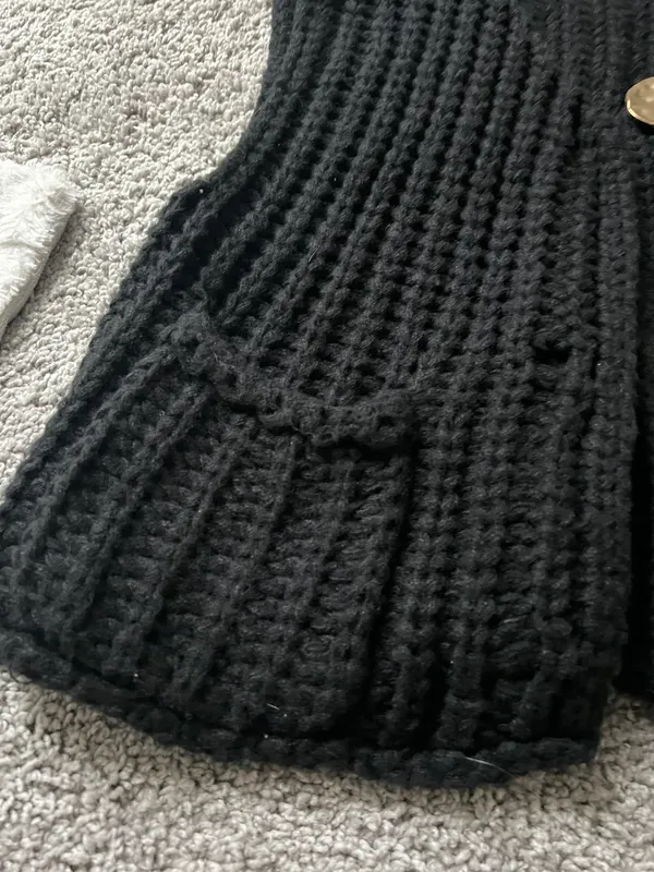 Black Knitted Vest Size XS - Image 4