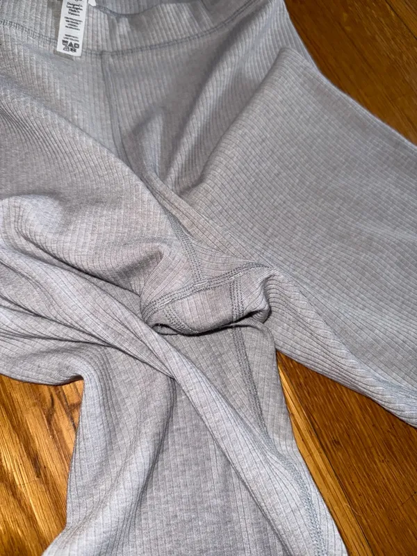 alo yoga ribbed hw 7/8 blissful legging gray ankle XS - Image 5