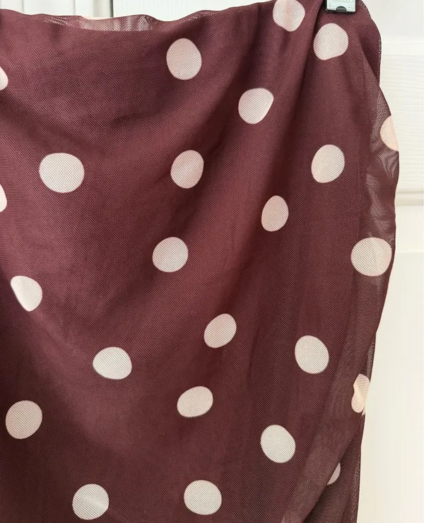 Anthropologie Maeve Polka Dot Print Mesh Side-Slit Maxi Skirt, Size XL - Image 8