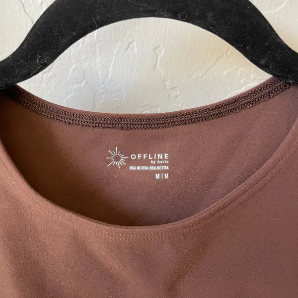 Aerie Brown Knot-Front Crop Tank - Image 3