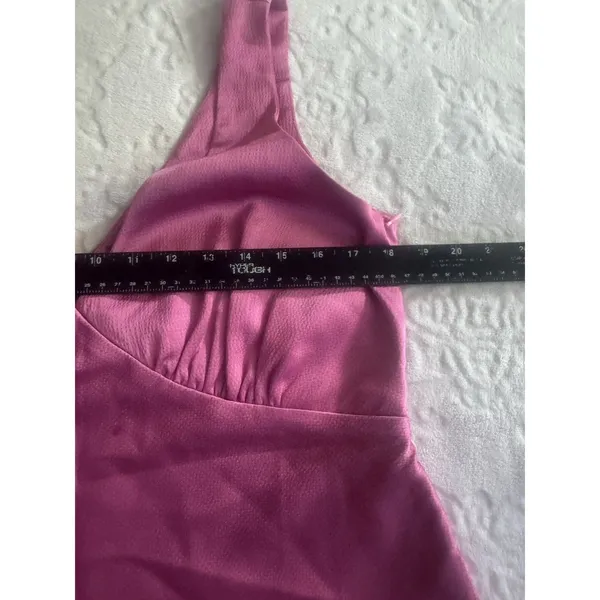 Nasty Gal Satin V Neck Ruched Bust Mini Dress SIZE 10 - Image 7