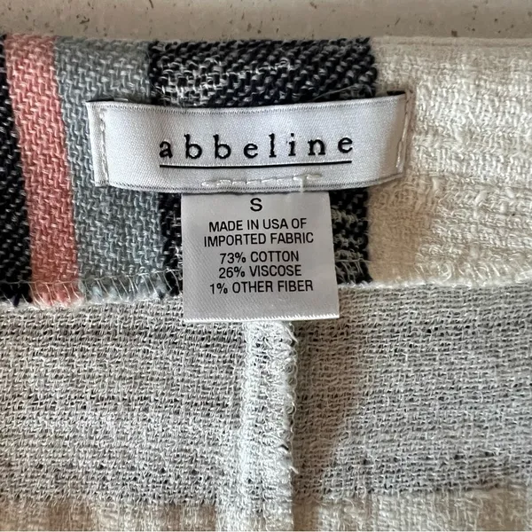 ABBELINE textured canvas striped skirt size small - Image 13